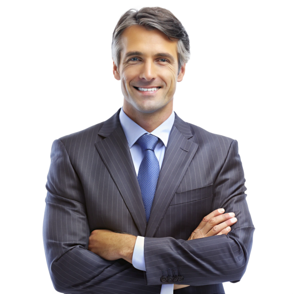 Portrait of a successful and confident businessman with arms crossed png