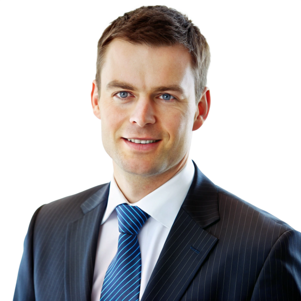 Portrait of a Handsome Caucasian Businessman in a Pinstripe Suit png