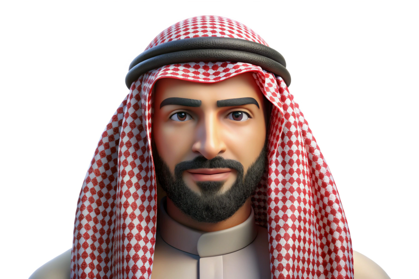 3D Render of a Man Wearing a Traditional Keffiyeh Headscarf png