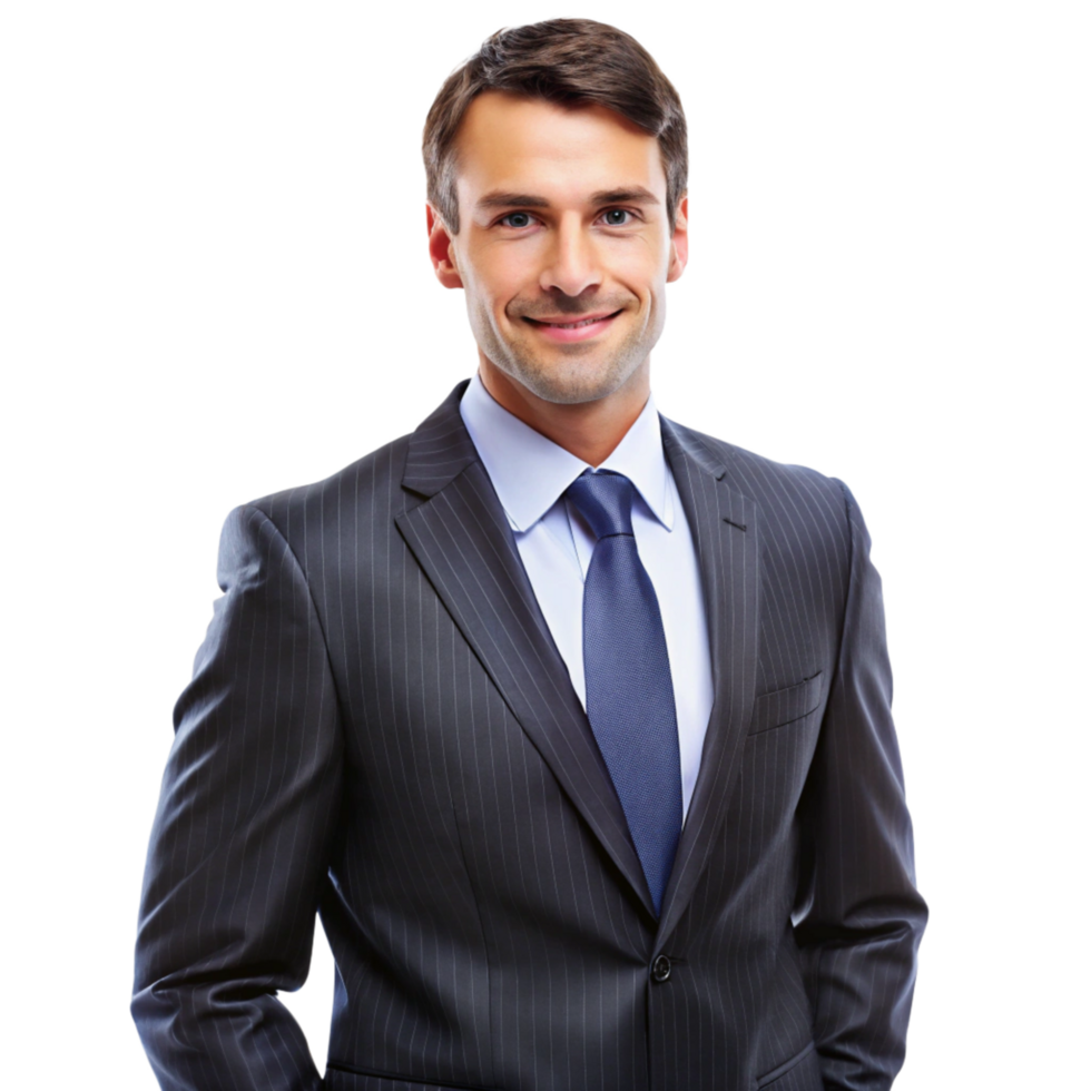 Portrait of a successful and confident businessman in a pinstripe suit png