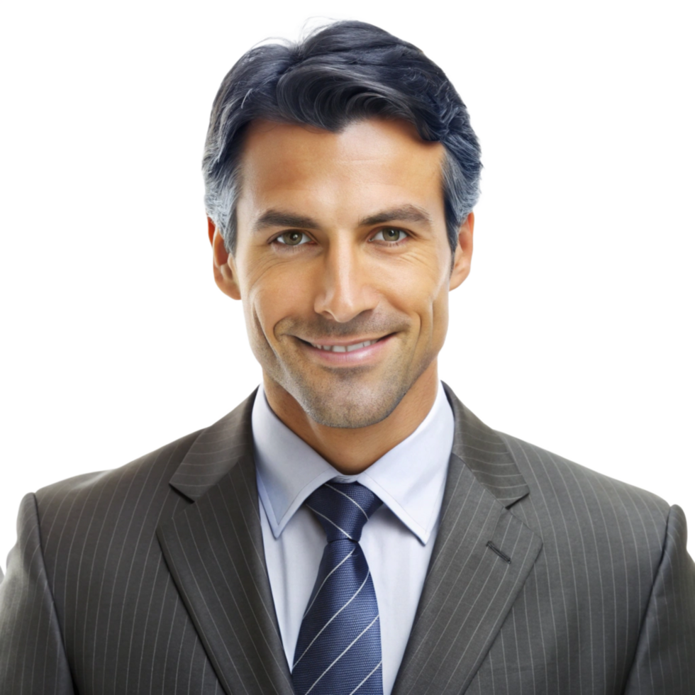 Portrait of a Successful Businessman in Gray Suit png
