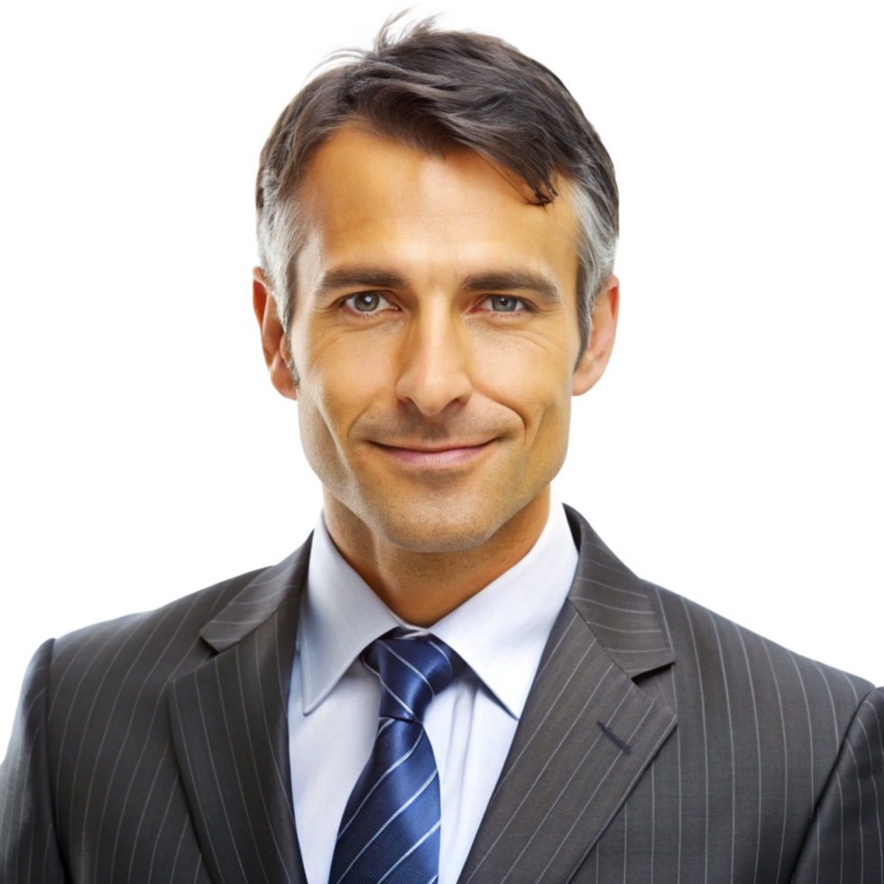 Portrait of a Successful MiddleAged Businessman in a Pinstripe Suit png