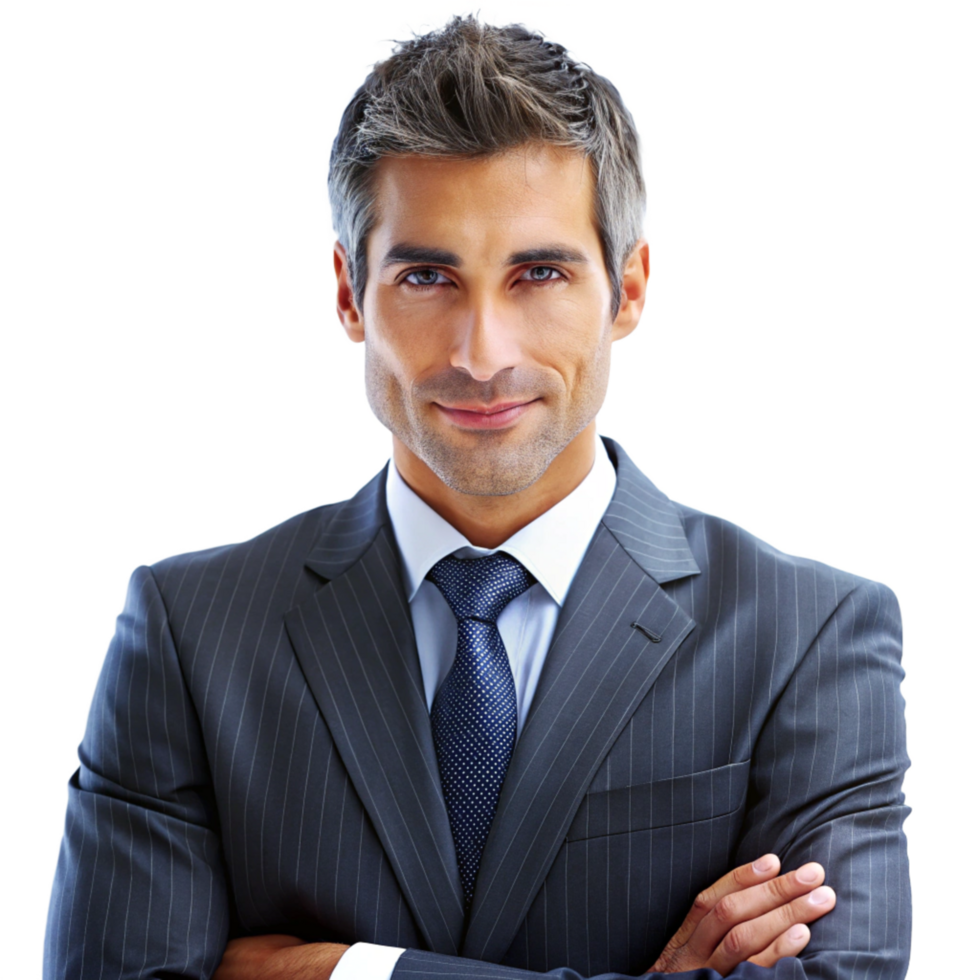 Portrait of a Confident Successful Businessman in a Pinstripe Suit png