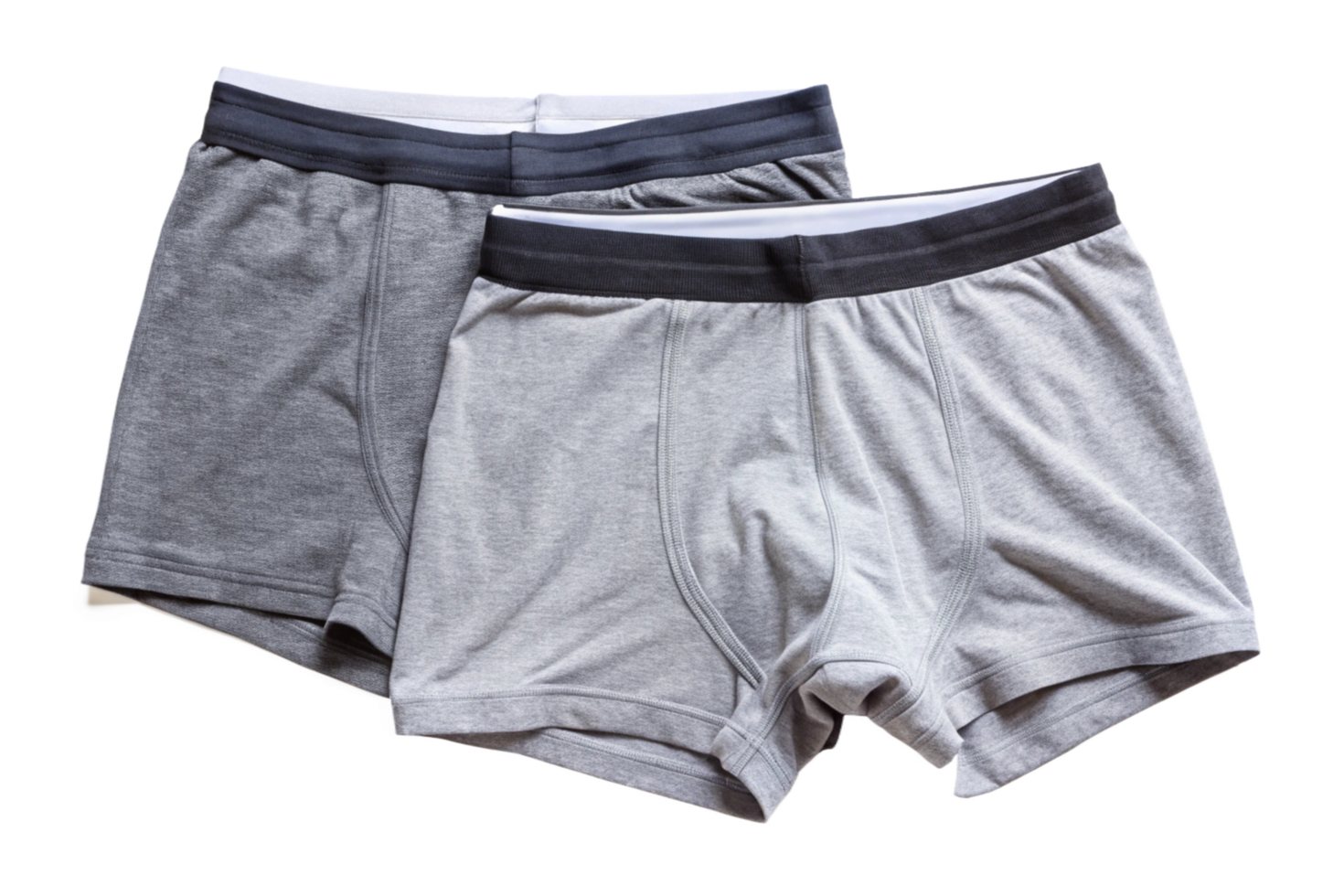 Two Pairs of Gray Boxer Briefs Stacked on Top of Each Other png