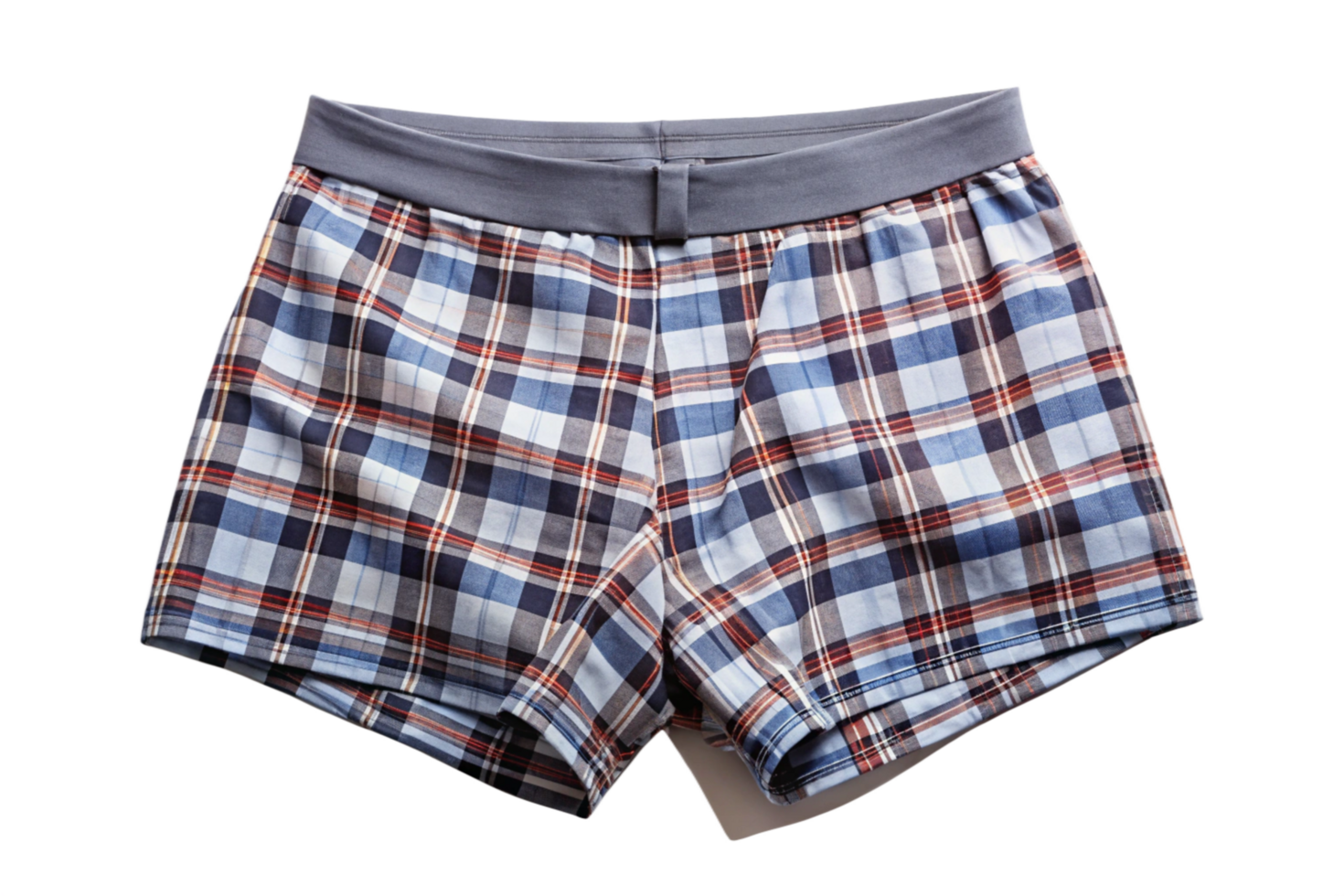Mens Blue Plaid Cotton Boxer Shorts Underwear Sleepwear Loungewear Pajama Bottoms png