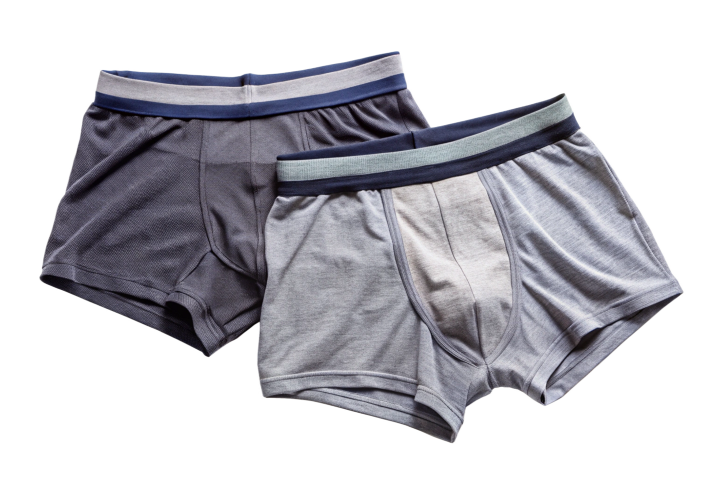 Two Pairs of Men's Comfortable Cotton Boxer Briefs Underwear in Gray and Dark Gray Colors png