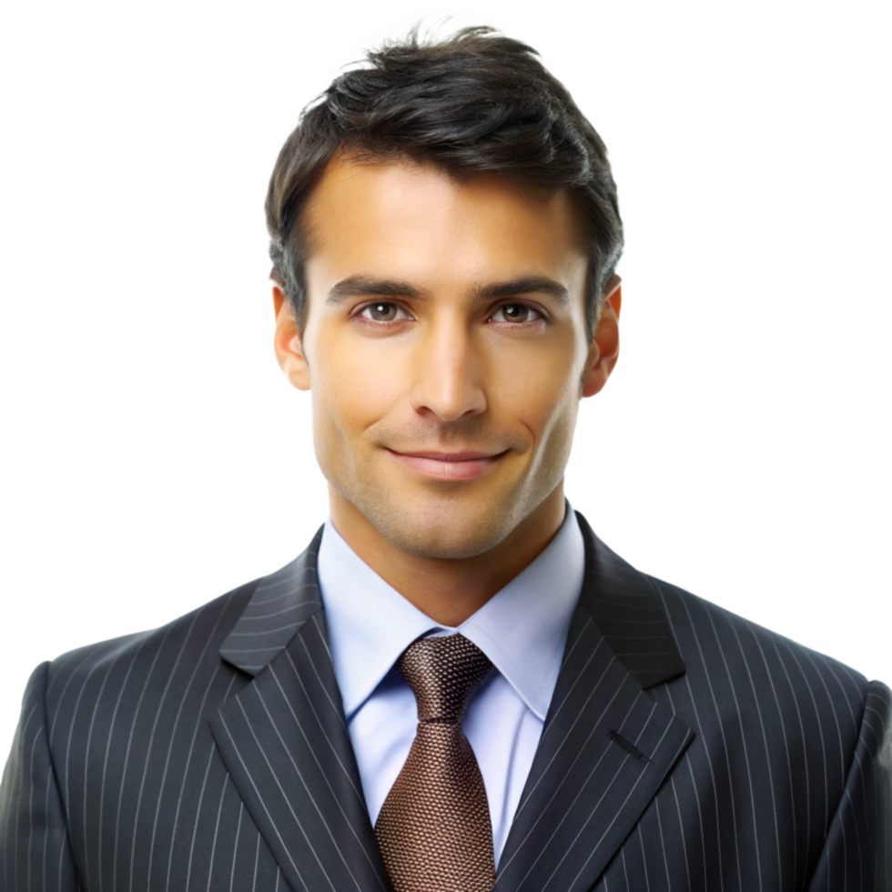 Portrait of a Handsome Young Businessman in a Pinstripe Suit png