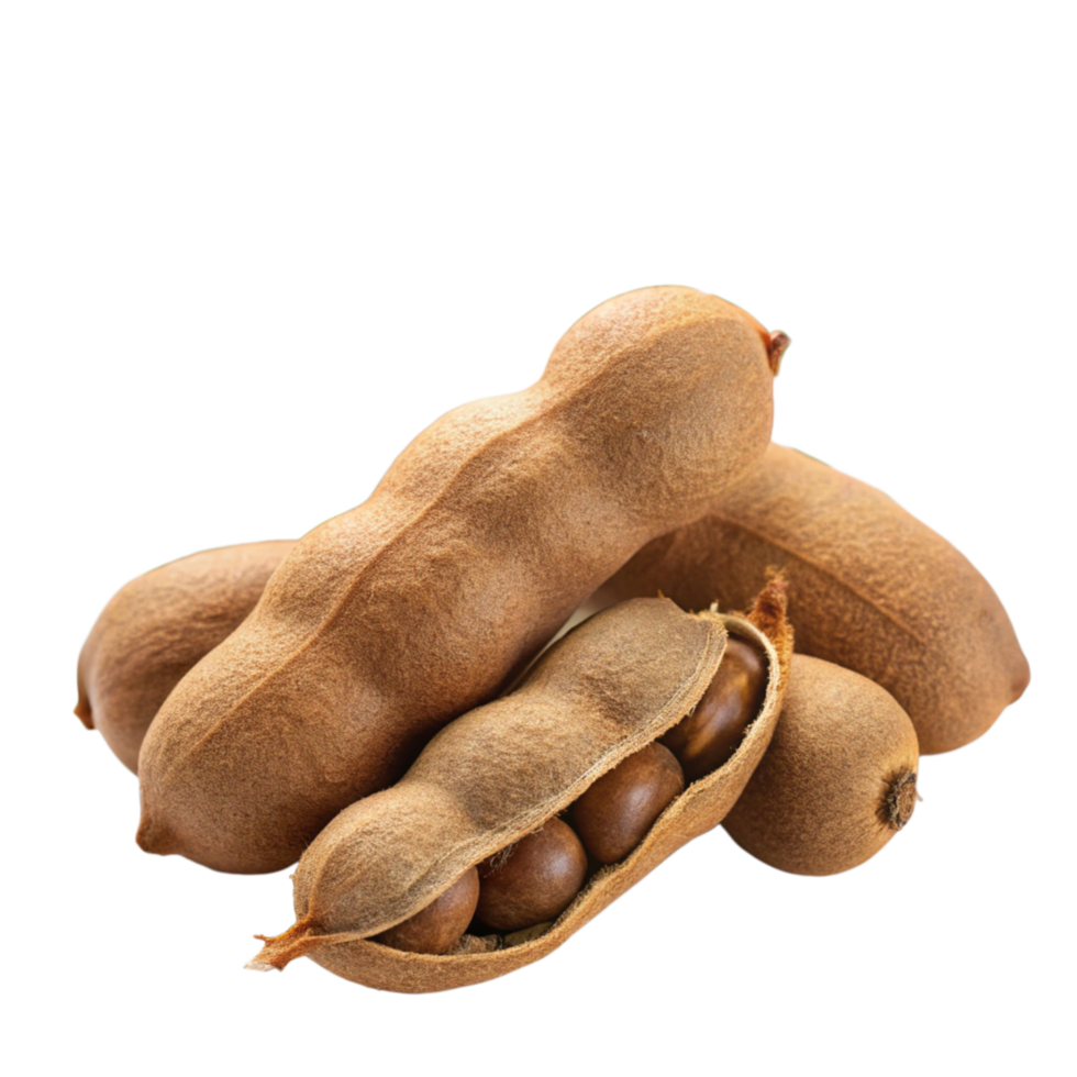 Closeup of ripe tamarind pods showing seeds and pulp a delicious tropical fruit png