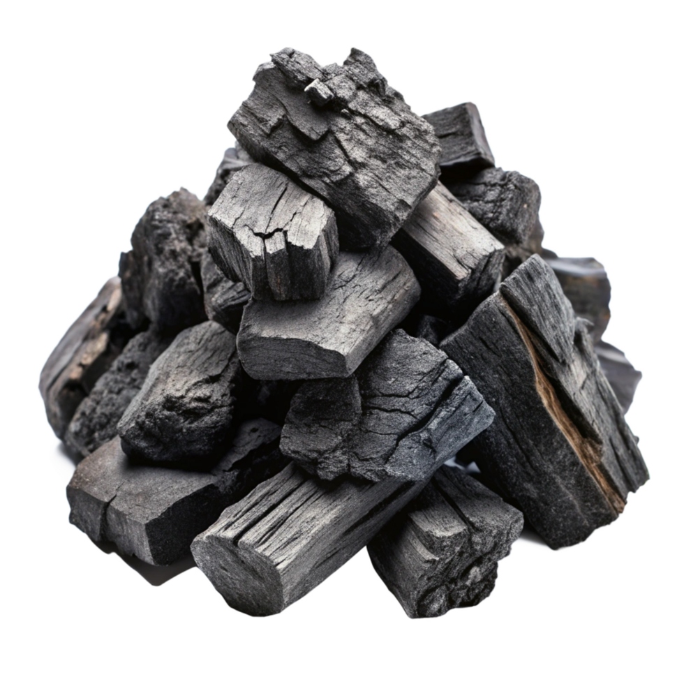 A CloseUp View of a Pile of Black Charcoal png