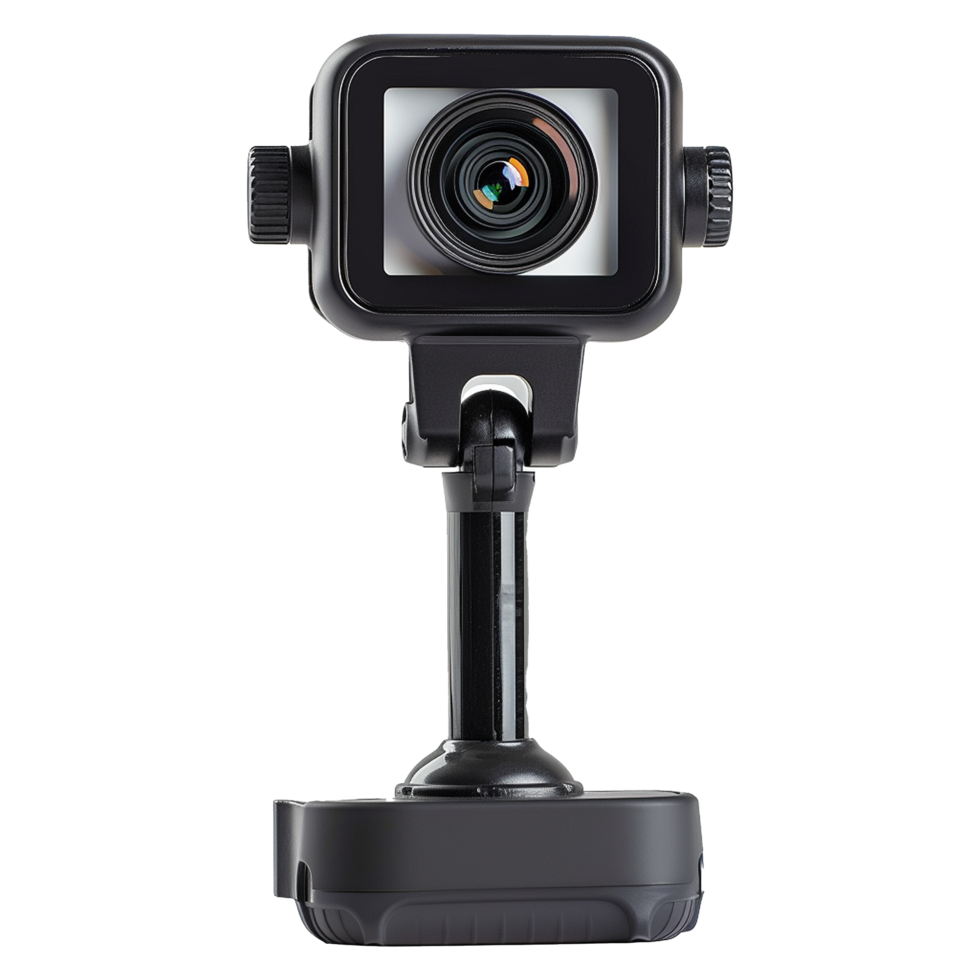 Highquality black security camera with adjustable stand for optimal viewing angles png