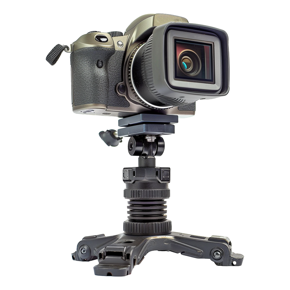 Highquality DSLR Camera Mounted on a Compact Tripod for Professional Photography and Videography png