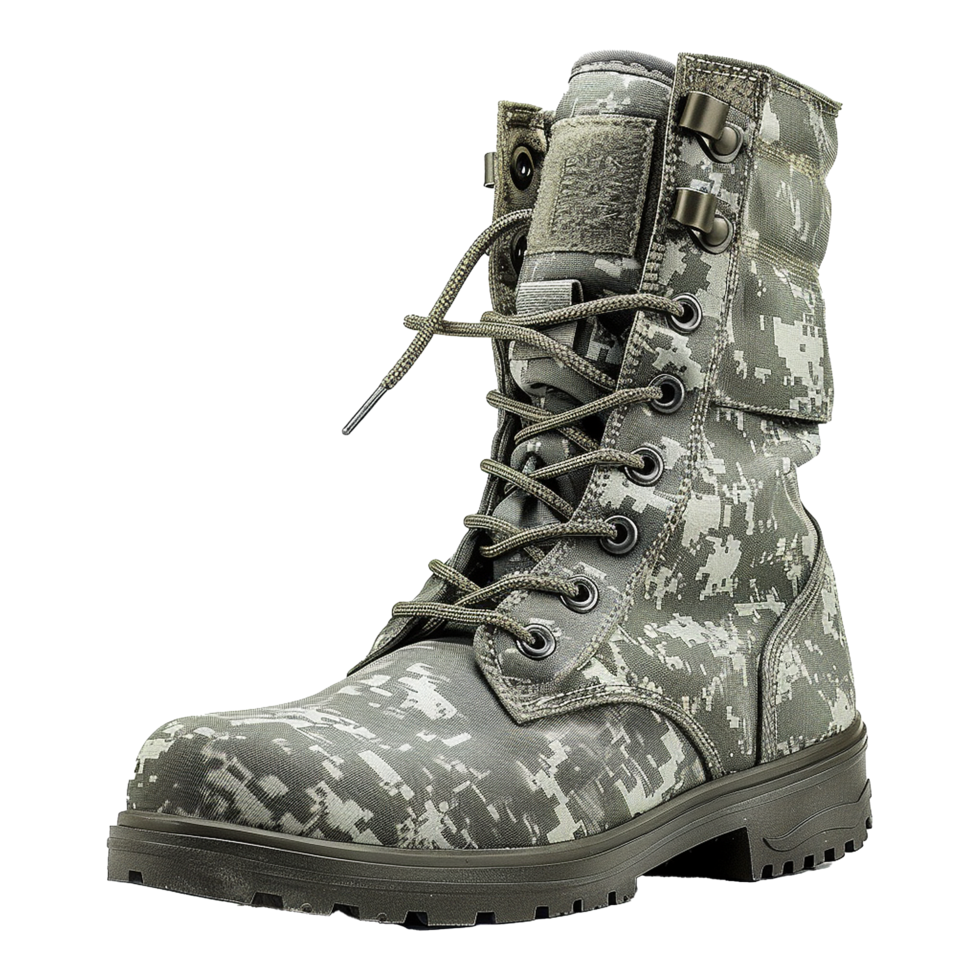 Camouflage Military Tactical Boots for Hiking and Outdoor Activities png