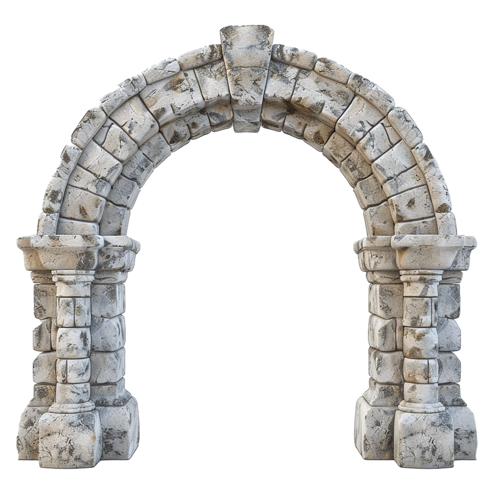 Ancient Stone Archway Entrance Architectural Design 3D Render png