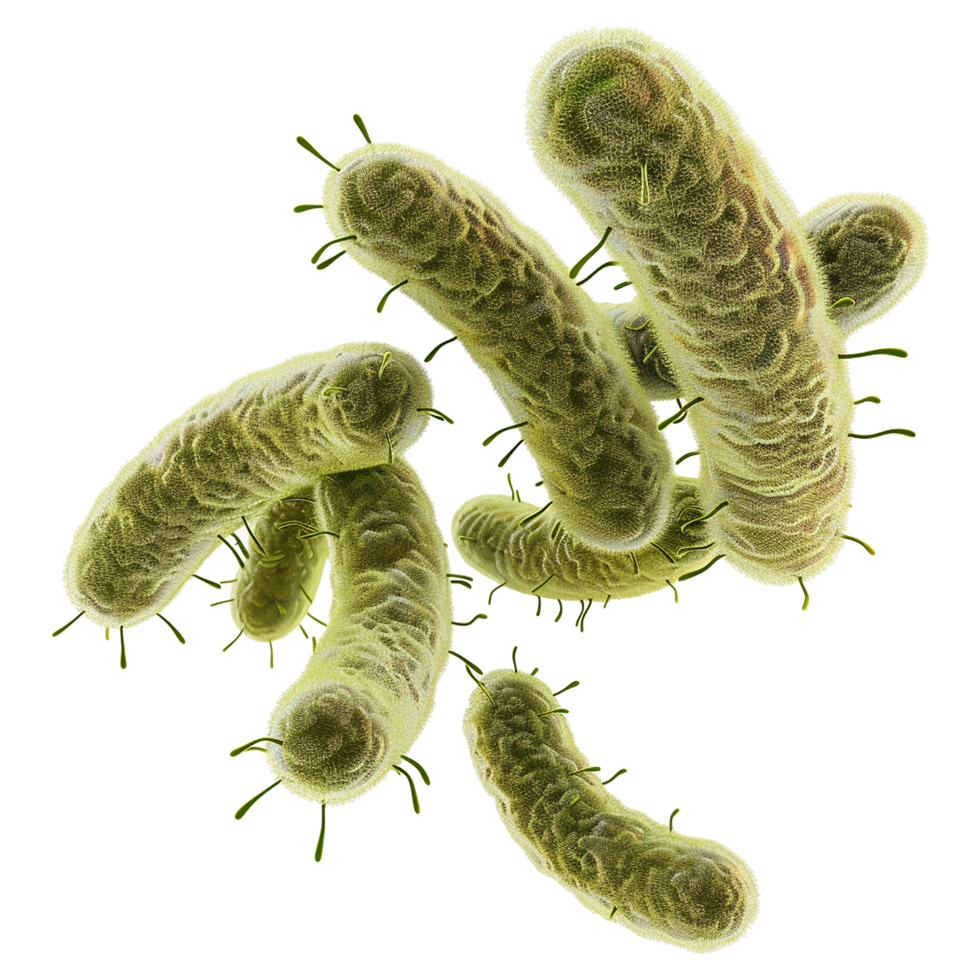 Microscopic View of RodShaped Bacteria in a Cluster png