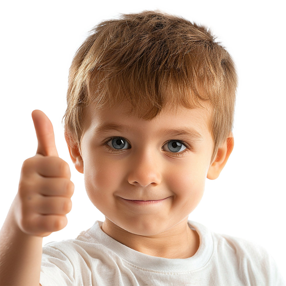Adorable Toddler Boy Giving a Thumbs Up Happy Child Positive Expression png