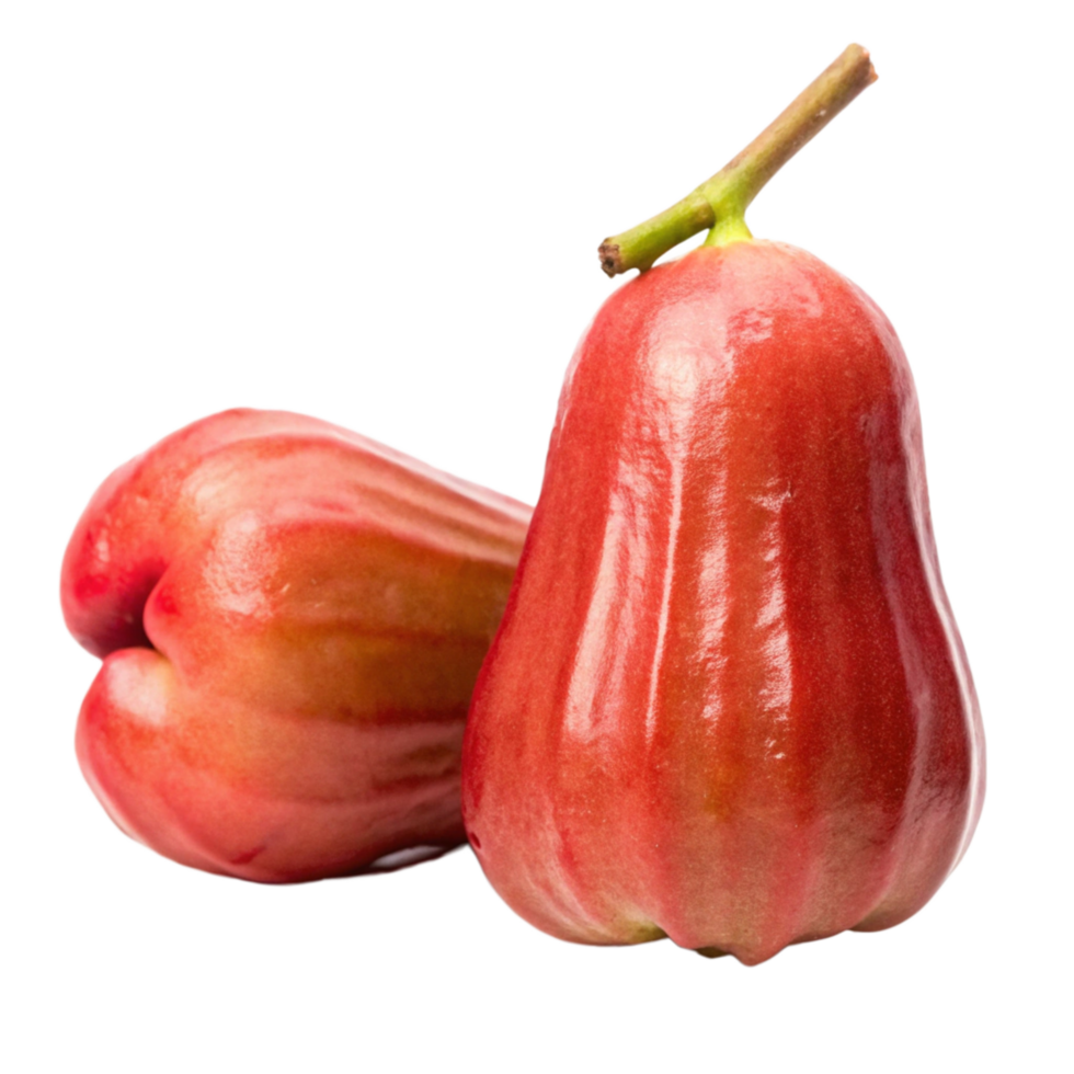 Ripe Red Water Apples Isolated on Black Background png