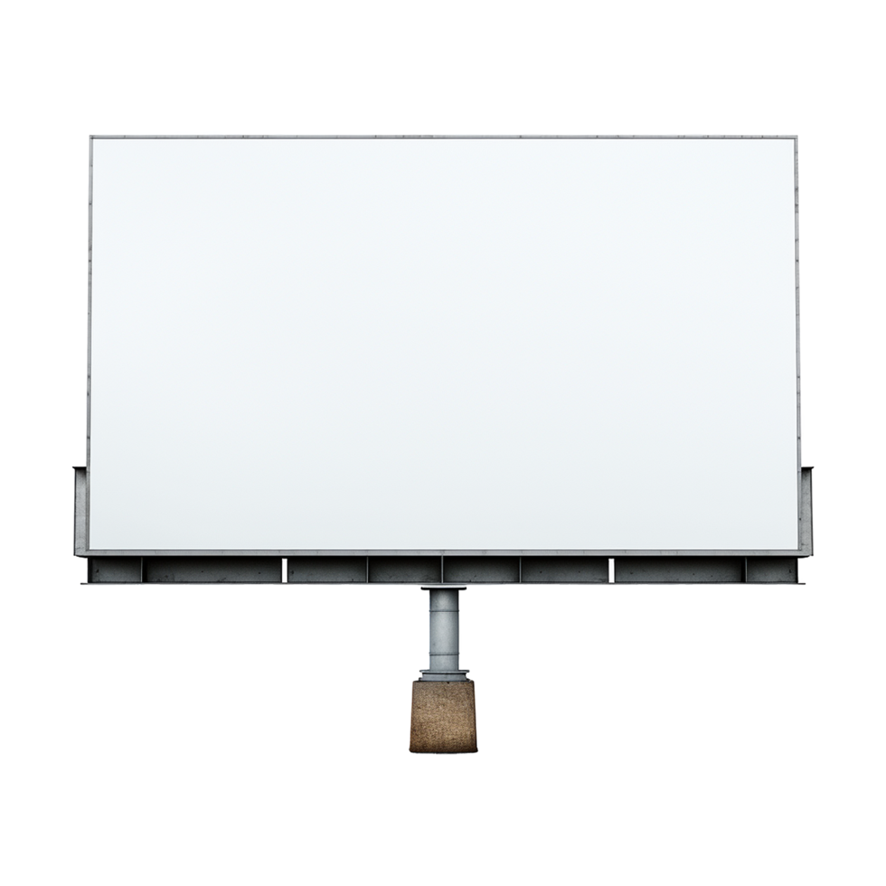 Blank Billboard Mockup Isolated on White Background for Advertisement and Marketing Design png