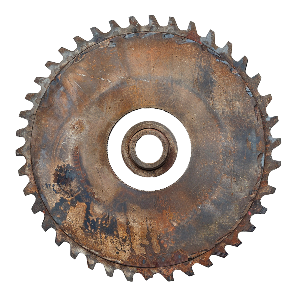 Rusty Metal Gear Cogwheel Industrial Machine Part Circular Saw Blade png