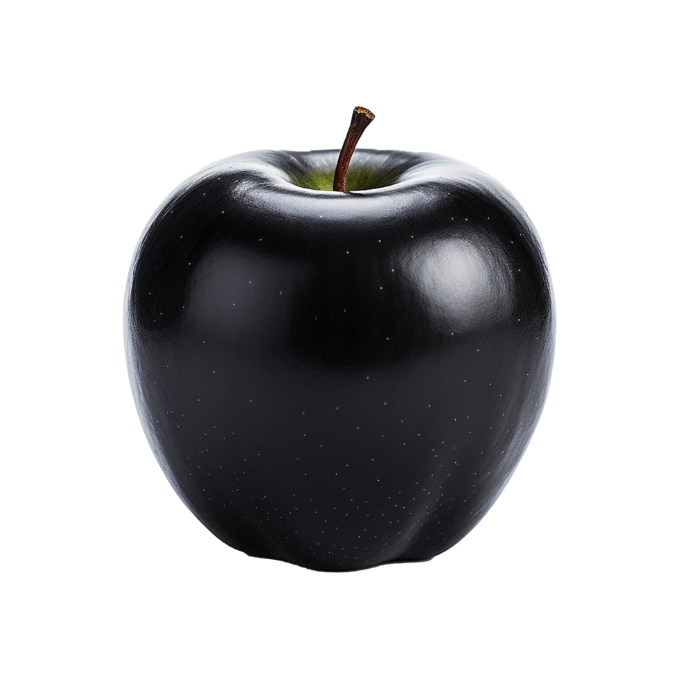 A Single Black Apple Isolated on White Background a Perfectly Smooth Dark Fruit png