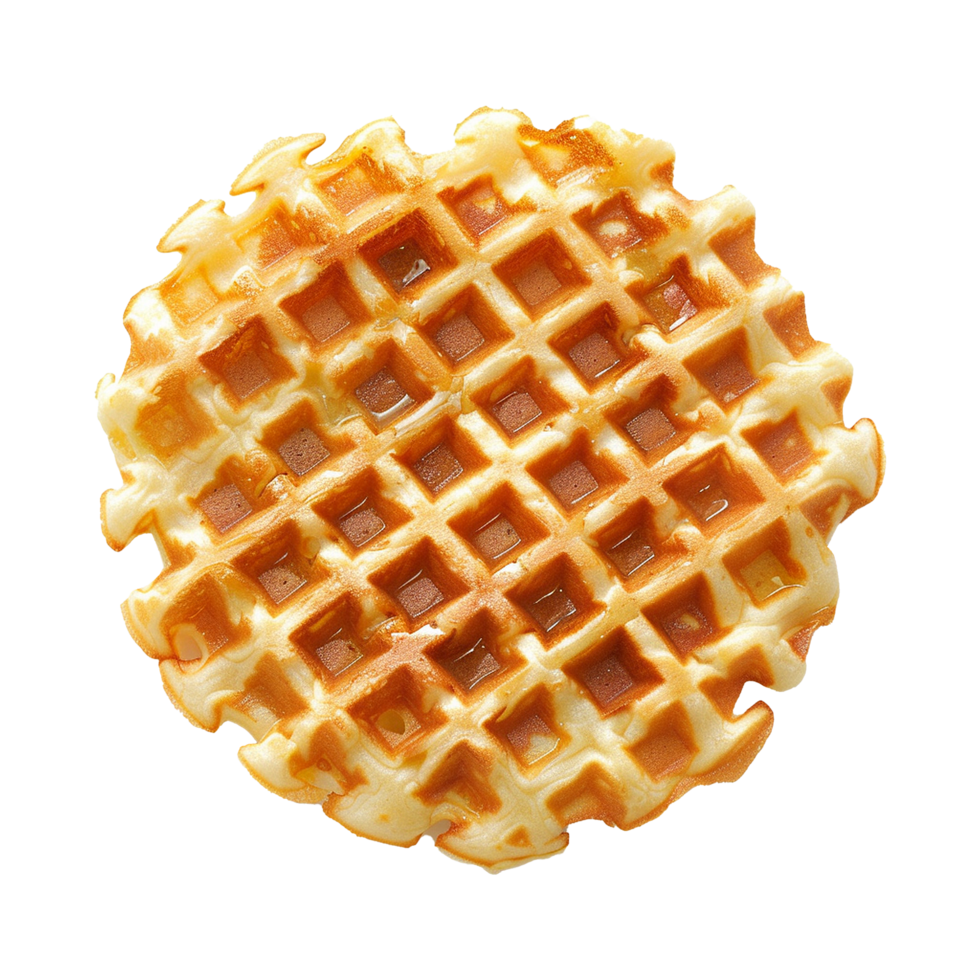 A Delicious Golden Brown Waffle Drizzled with Butter png