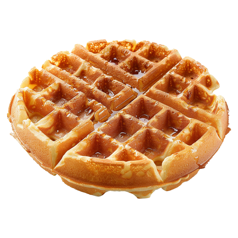 Golden Brown Buttery Waffles Topped with Sweet Maple Syrup png