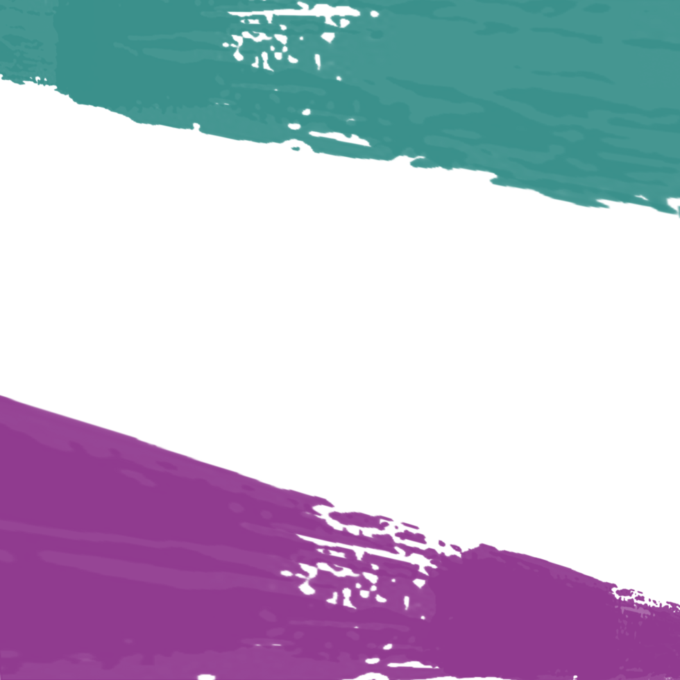 Abstract geometric ink design with teal purple and white color png
