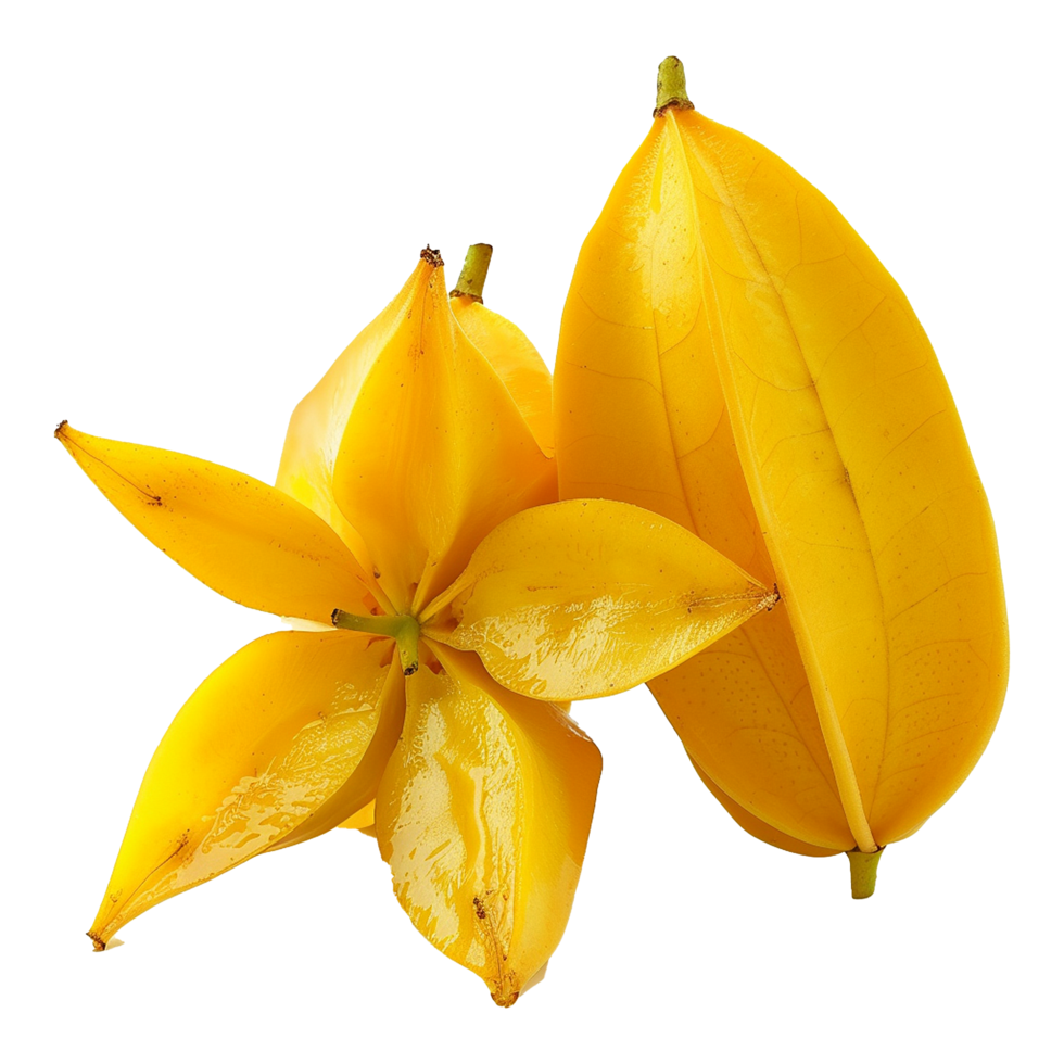 Closeup of Fresh Juicy Yellow Star Fruits Starapples Averrhoa Carambola png