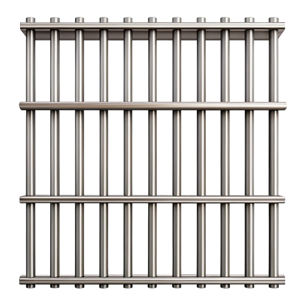 A Metal Jail Cell Bars Illustration Showing a Section of a Prison Cell Window or Door png