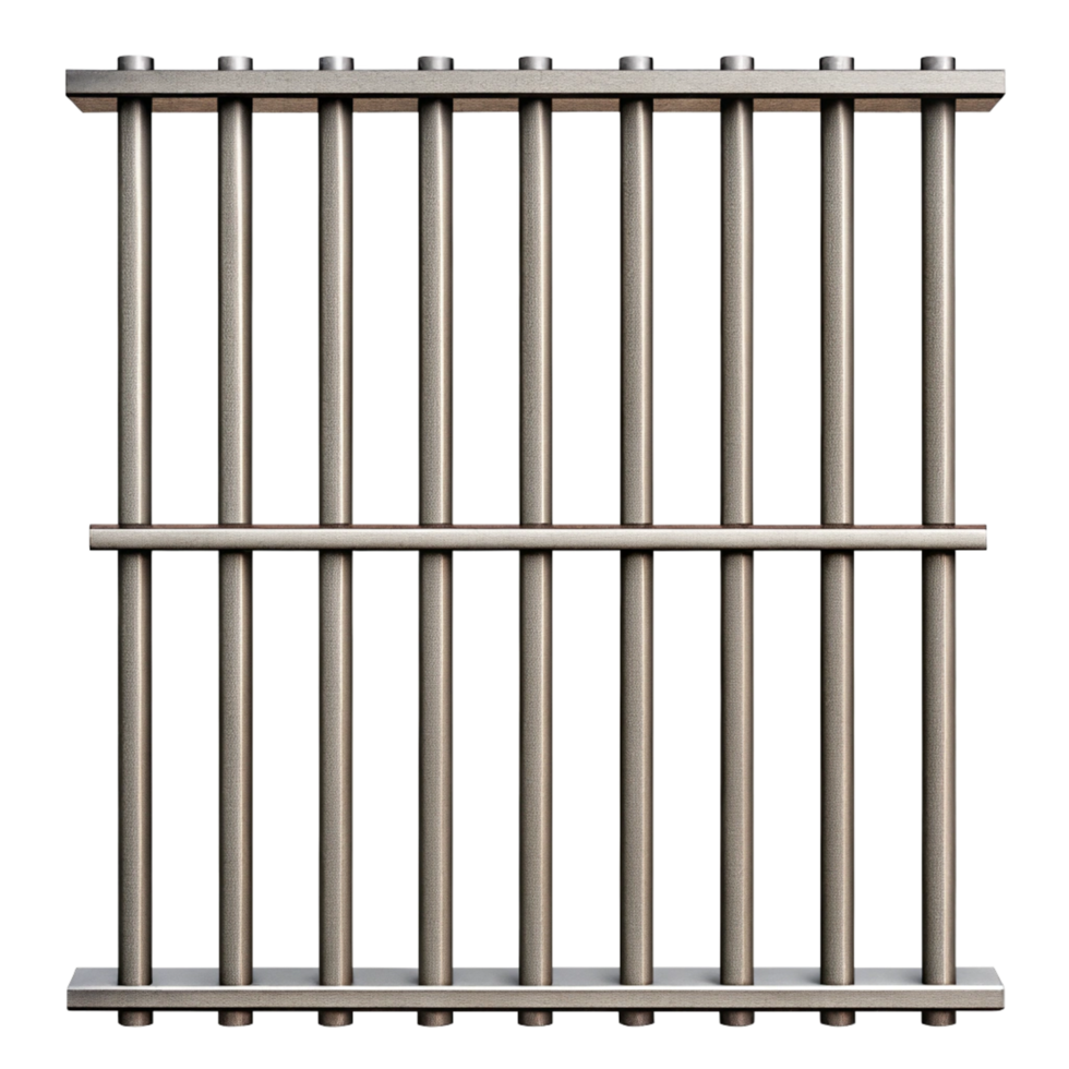 Closeup View of a Metal Jail Cell Bars Strong Steel Prison Bars Security Confinement Imprisonment Image png