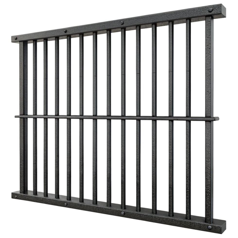 Dark Gray Metal Jail Bars Window Security Fence Prison Bars Grid Pattern png