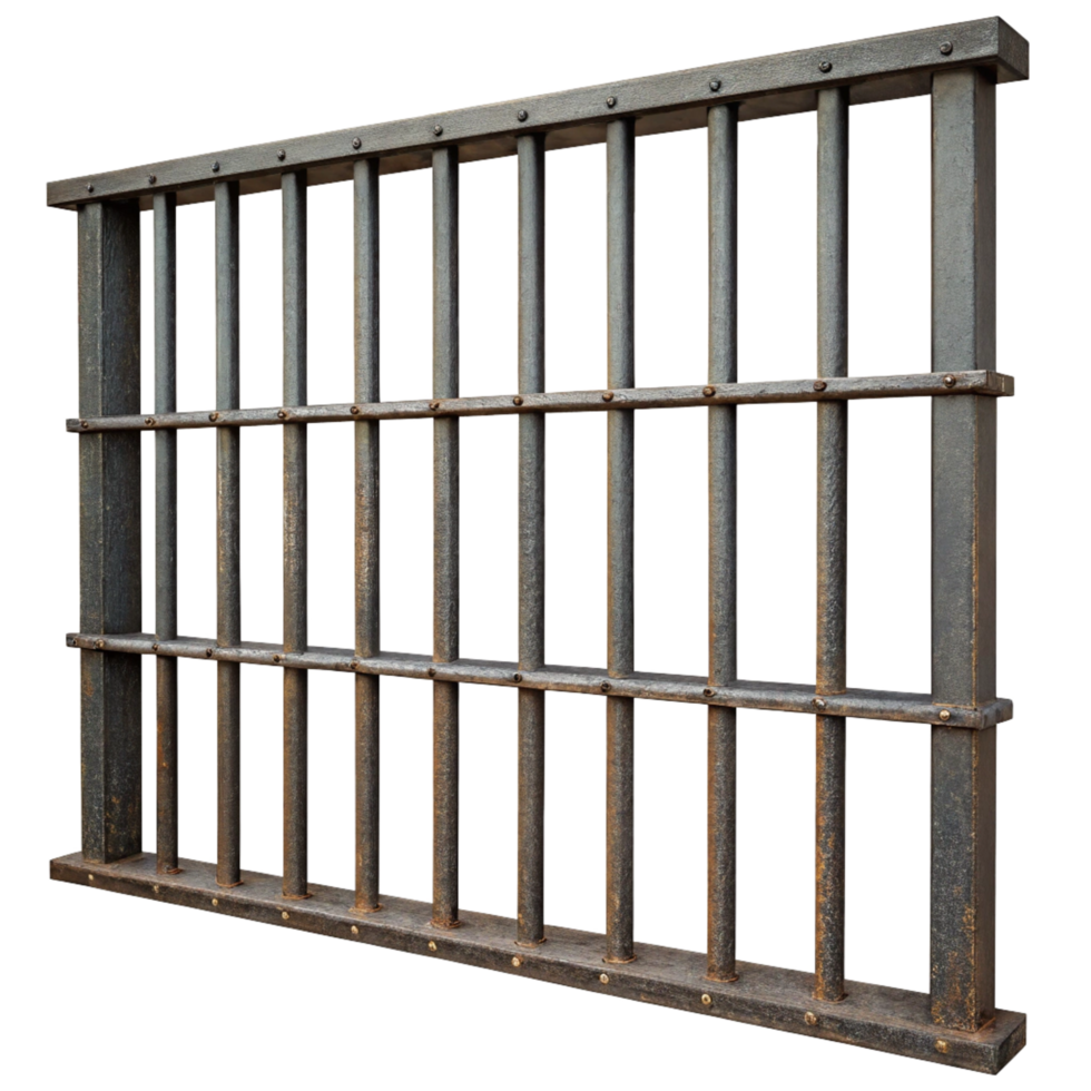 Rustic Metal Jail Bars Window or Gate Prison Cell Antique Security Fence png