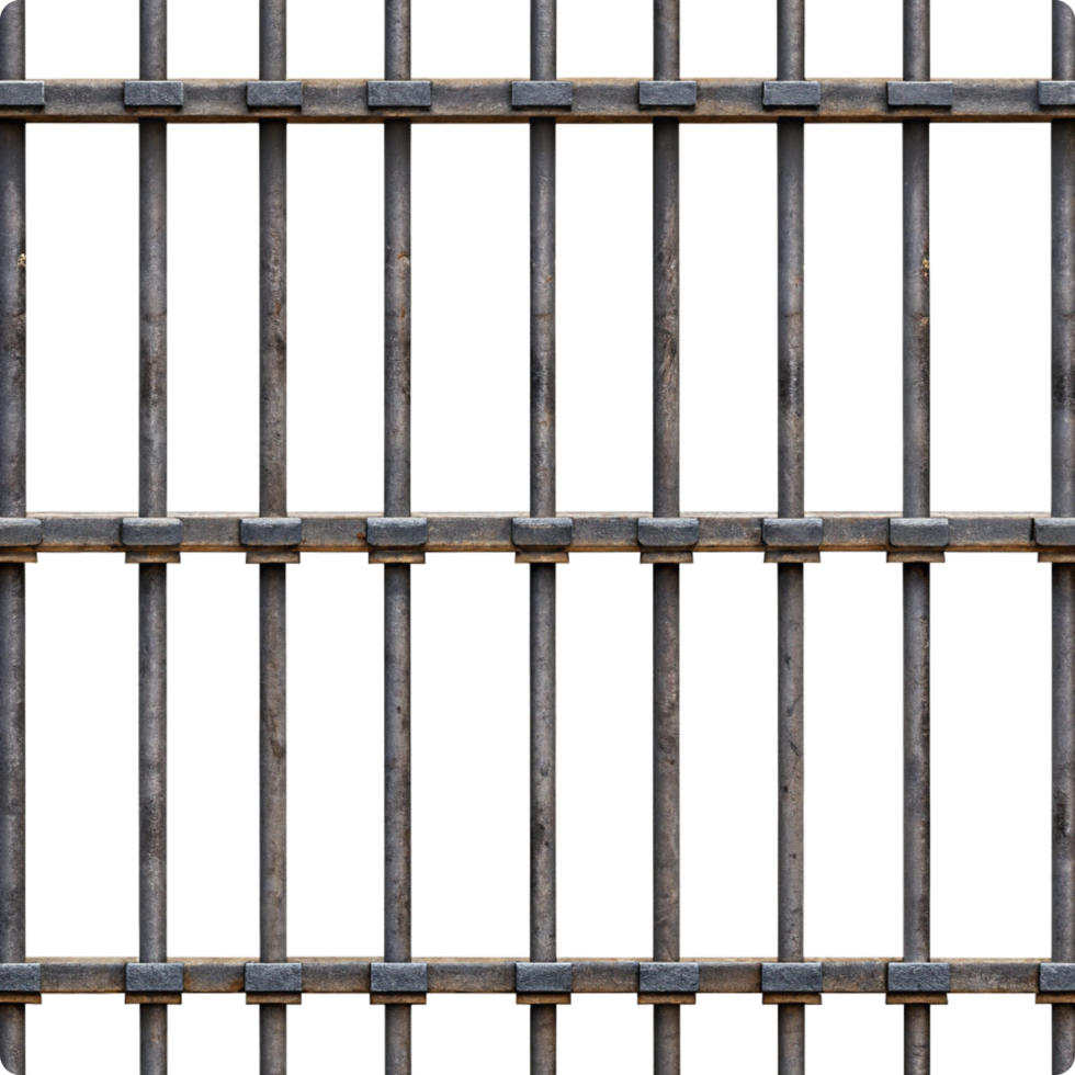 Old Rusty Metal Prison Bars Dark Background Texture Image png