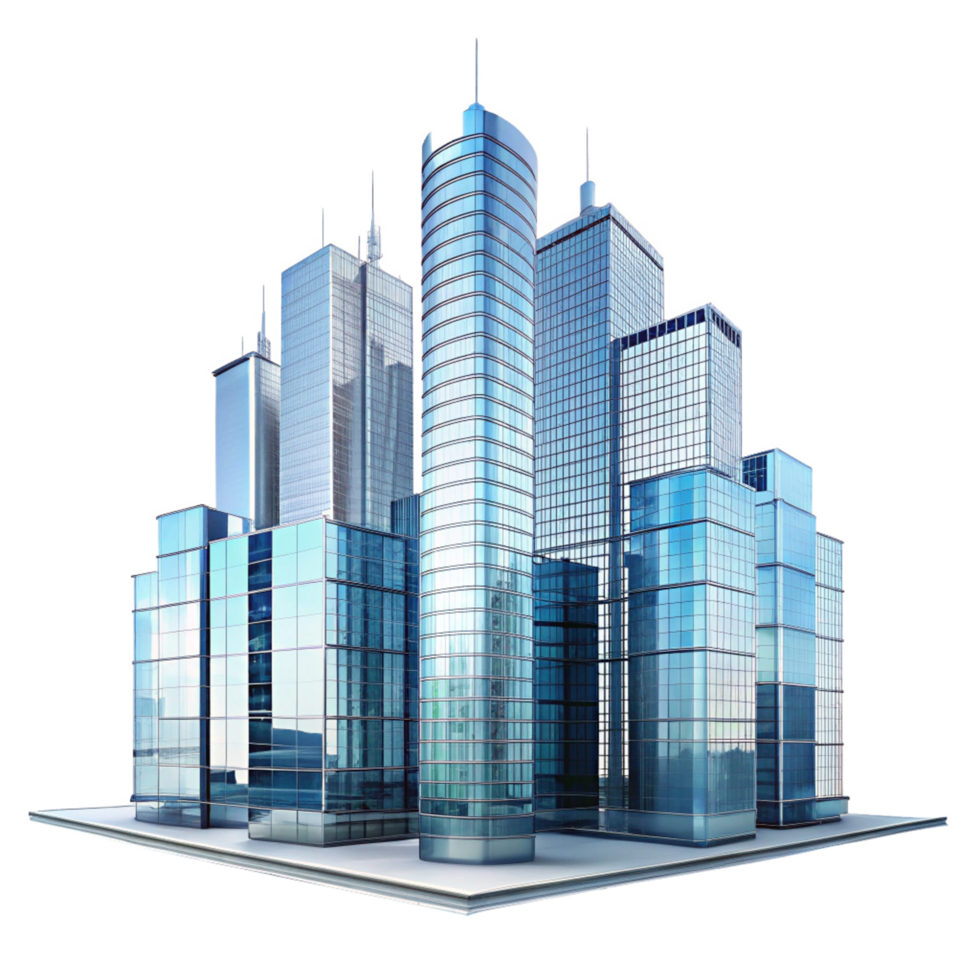 Modern Cityscape Architecture Glass Buildings Urban Development Skyscrapers Complex png