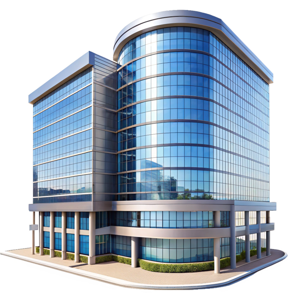 Modern Glass Office Building Architectural 3d Rendering Exterior png