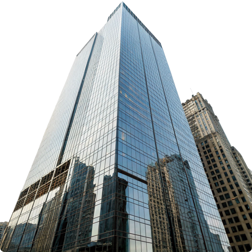 Modern Glass Skyscraper Reflecting City Buildings Architecture Urban Scene png