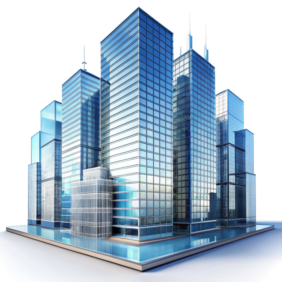 Modern Cityscape Architecture Glass Skyscrapers Business District Urban Development png
