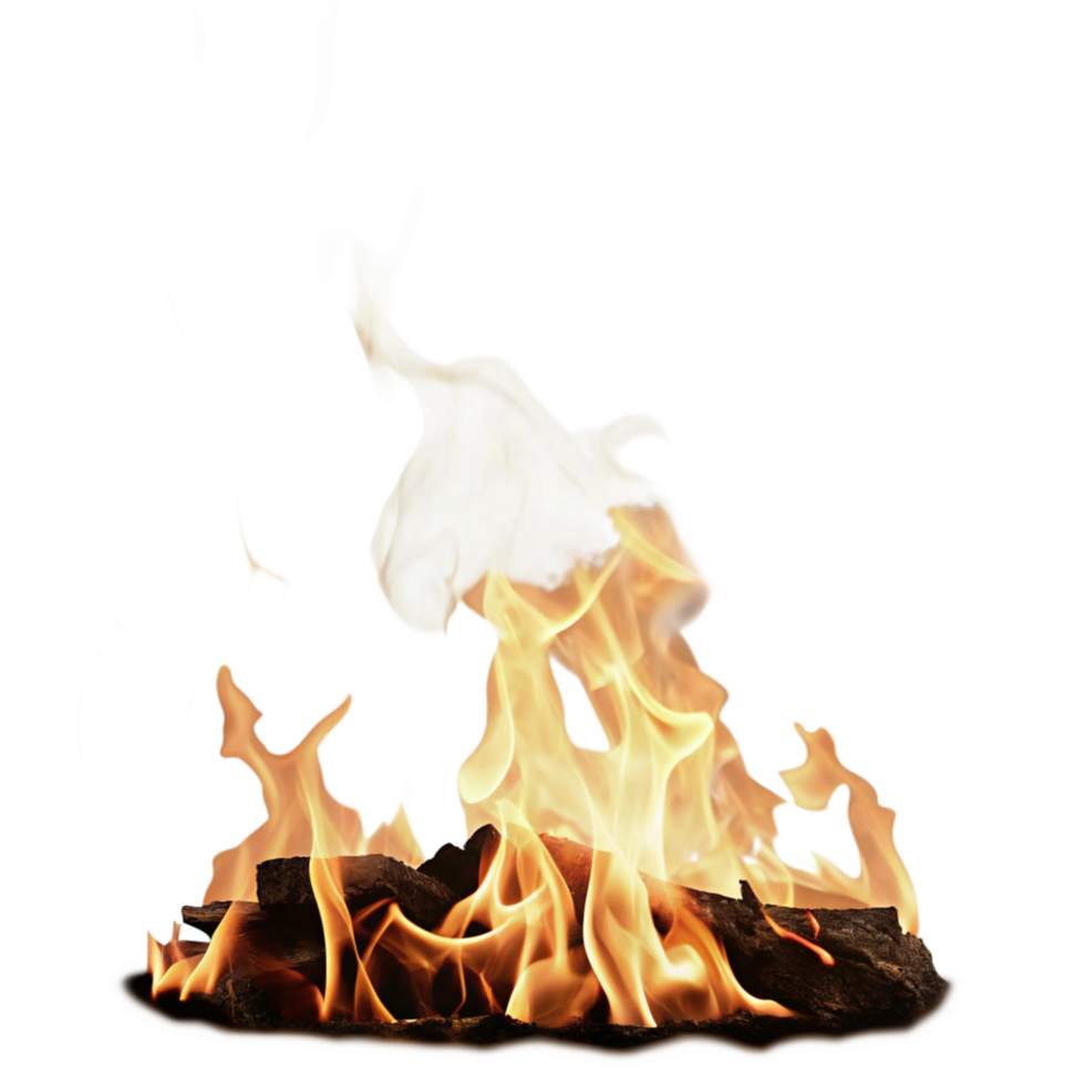 Fiery Embers Blazing Brightly in the Night A Vivid Display of Burning Wood and Intense Flames png