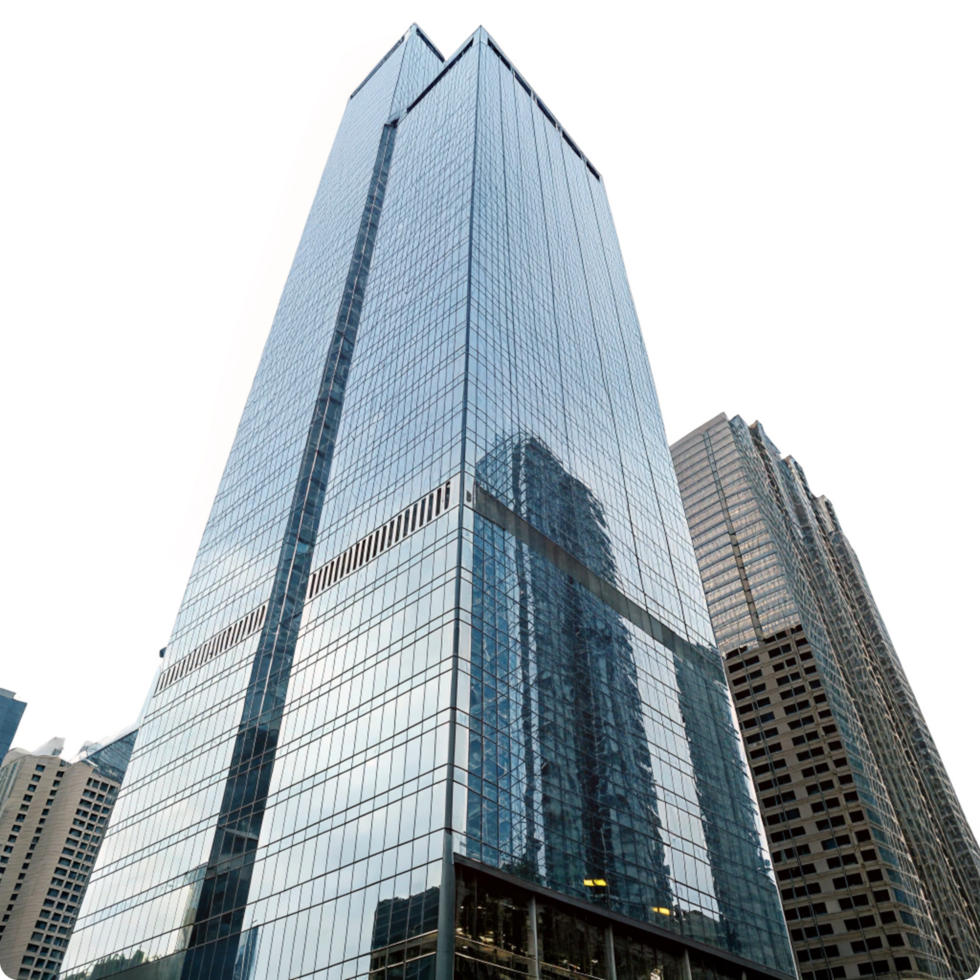 Modern Glass Skyscrapers Reflecting City Skyline Urban Architecture png