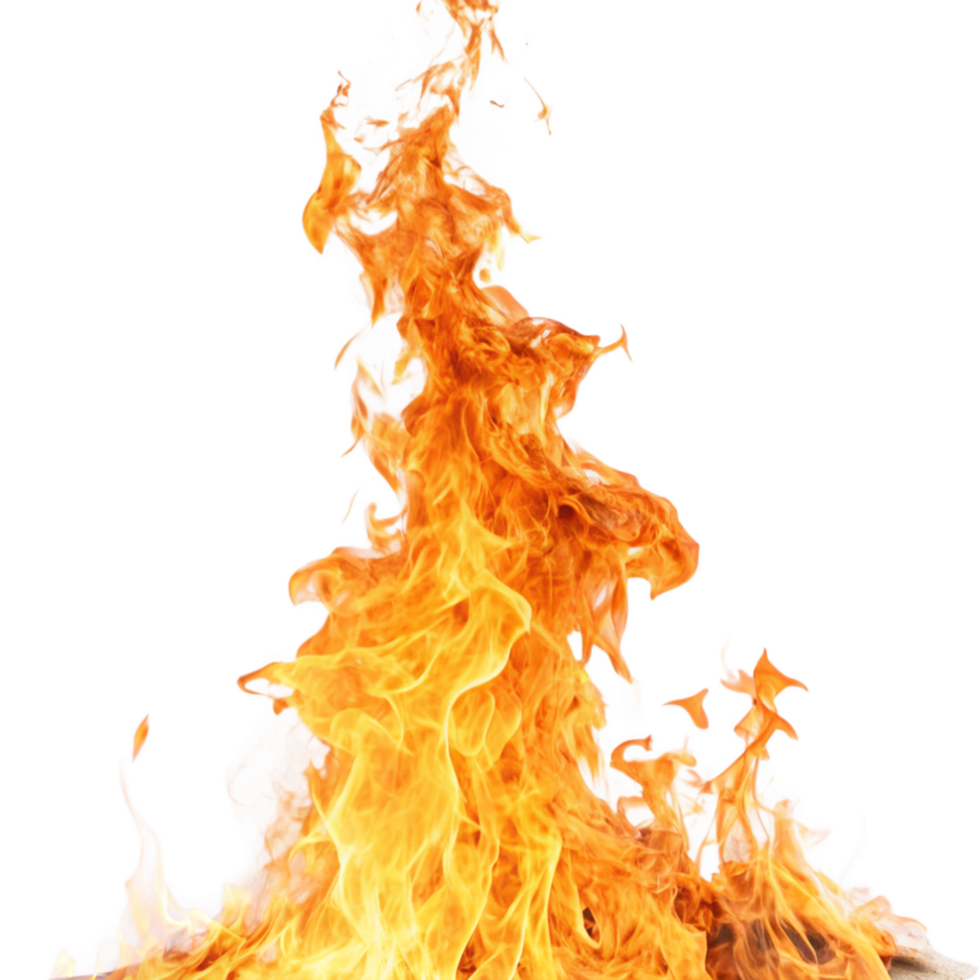 Fiery Blaze Abstract Background Image of a Bright Orange and Yellow Flame Burning Isolated on Black png