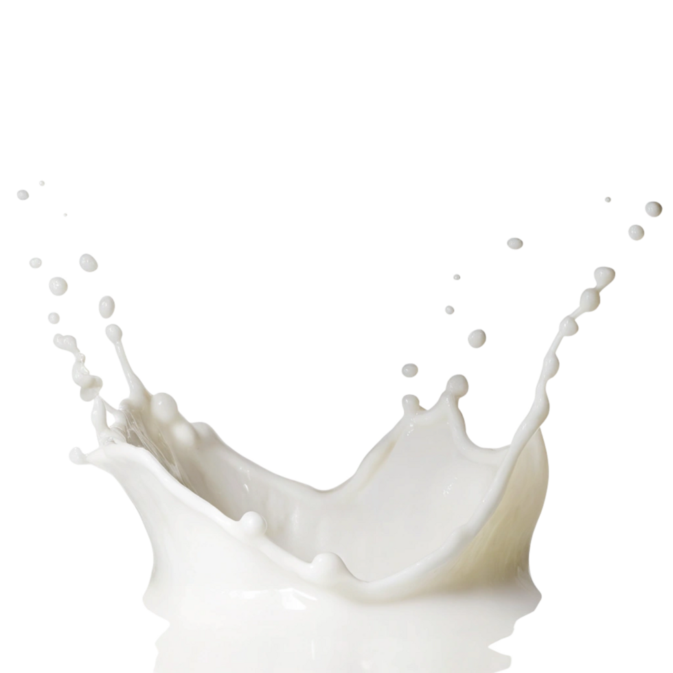Dynamic Milk Splash Isolated on Black Background Showing Texture and Movement png