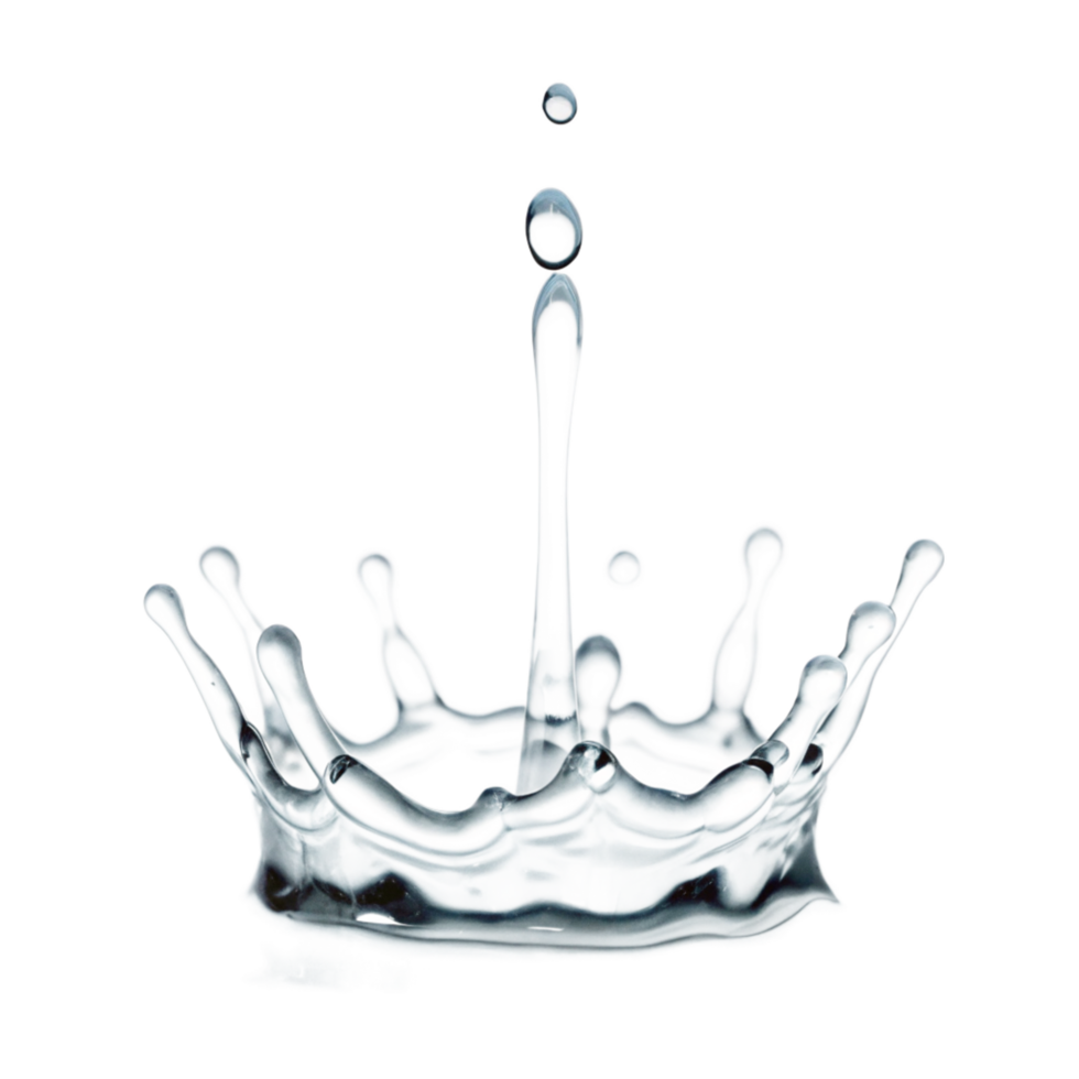 Stunning Water Drop Crown Splashing on Black Background High Resolution Image png