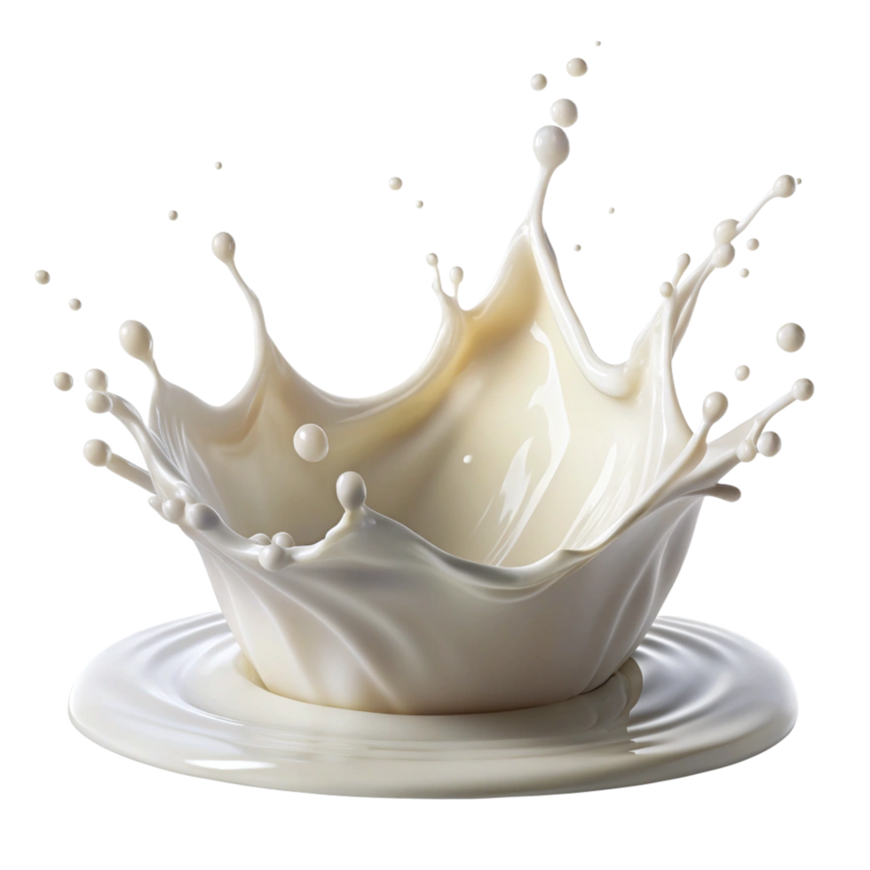 Stunning Milk Splash Crown Photography Milk Drink Beverage Cream Dairy Product Splashing Liquid Creamy White Background png