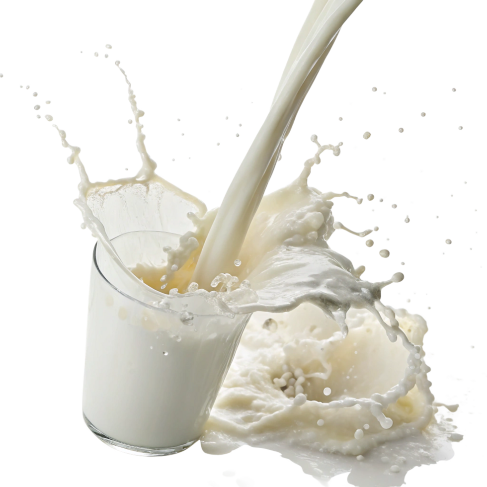 Milk Splashing into a Glass on Black Background A Delicious Dairy Drink Image png