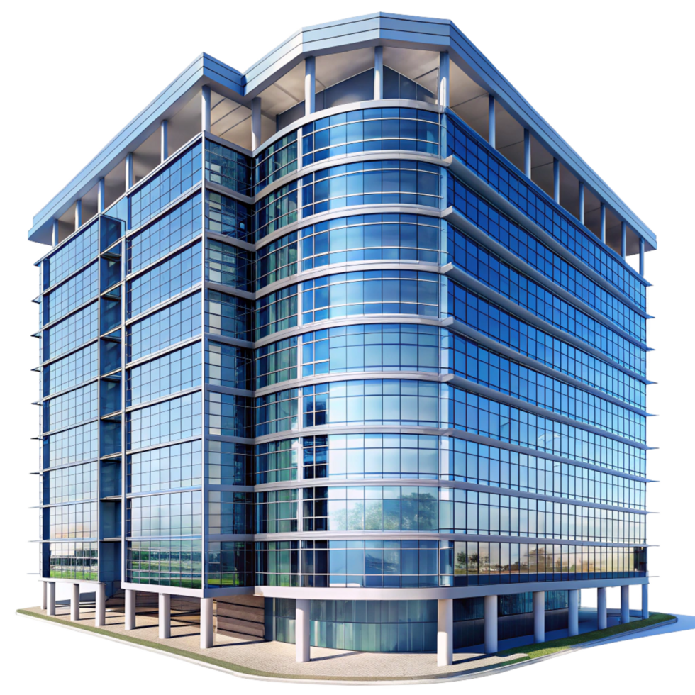 Modern Office Building Architectural Design Rendering png