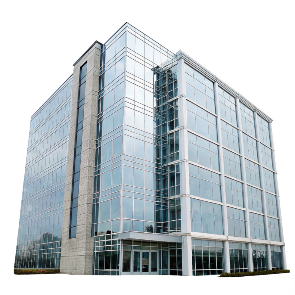 Modern Glass Office Building 3d Exterior Architecture Design png