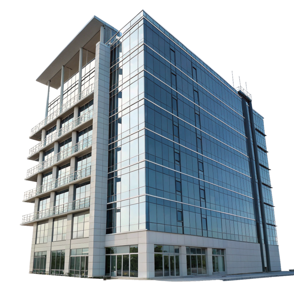 Modern Glass Office Building Exterior 3d Architecture Design png