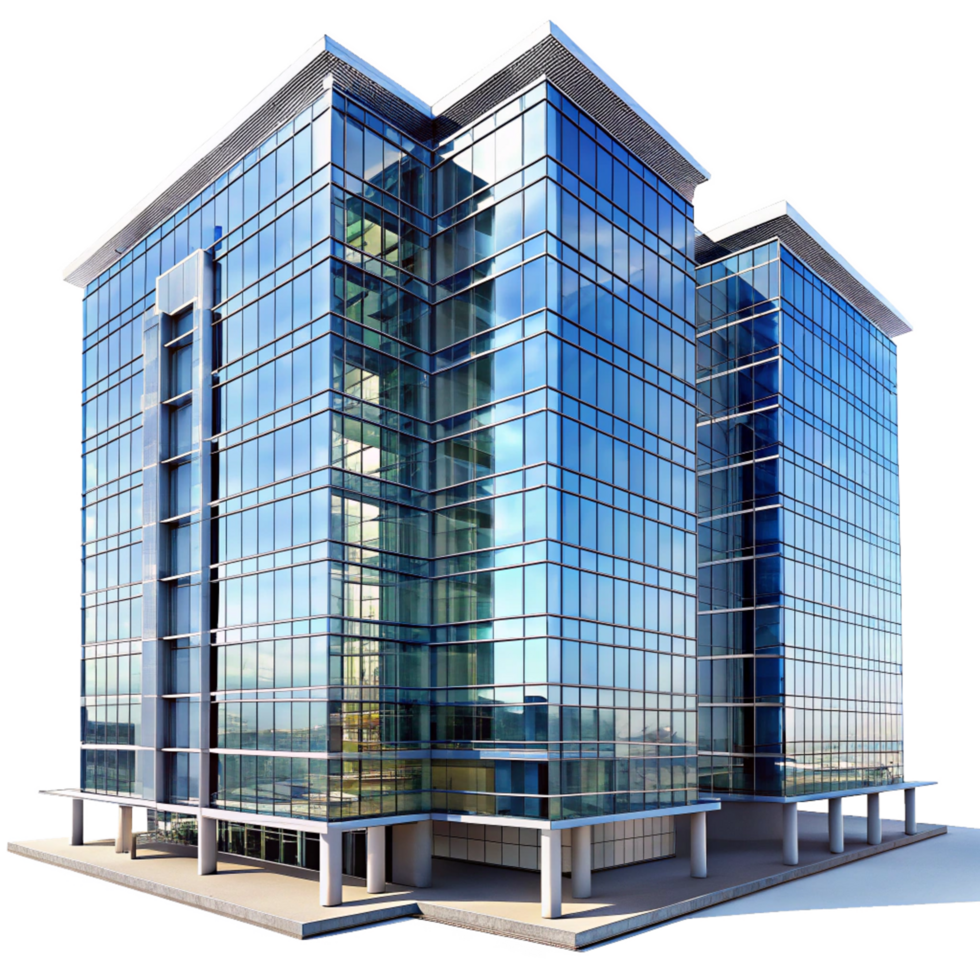 Modern Glass Office Building Architectural Design Rendering Skyscraper Commercial Real Estate Property png