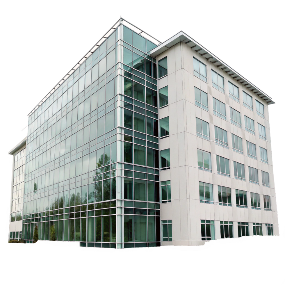 Modern Glass and White Exterior Office Building Architecture Design png