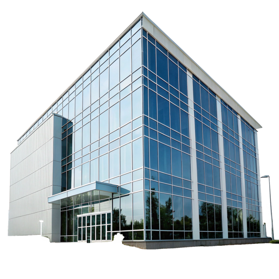 3d Modern Glass Office Building Exterior Architecture Design png