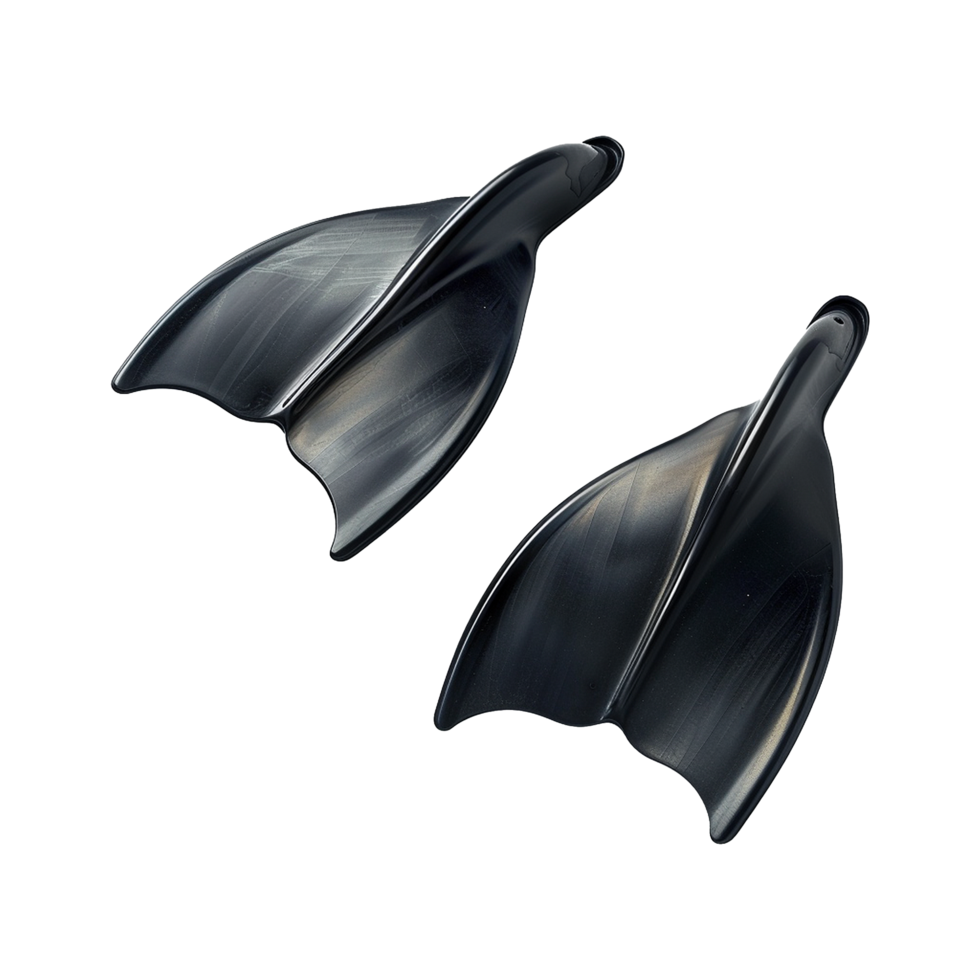 Pair of Sleek Black Diving Fins for Underwater Exploration and Swimming png